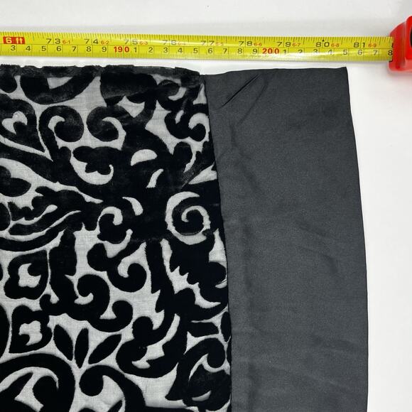 Whimsigoth Black Velvet Burnout Satin Long Shawl Wrap Scarf Evening Occasion - Picture 6 of 7